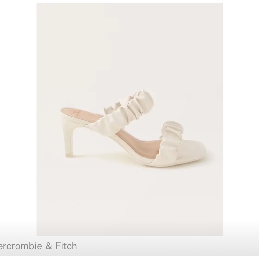 Abercrombie & Fitch Cream Scrunchie Heels